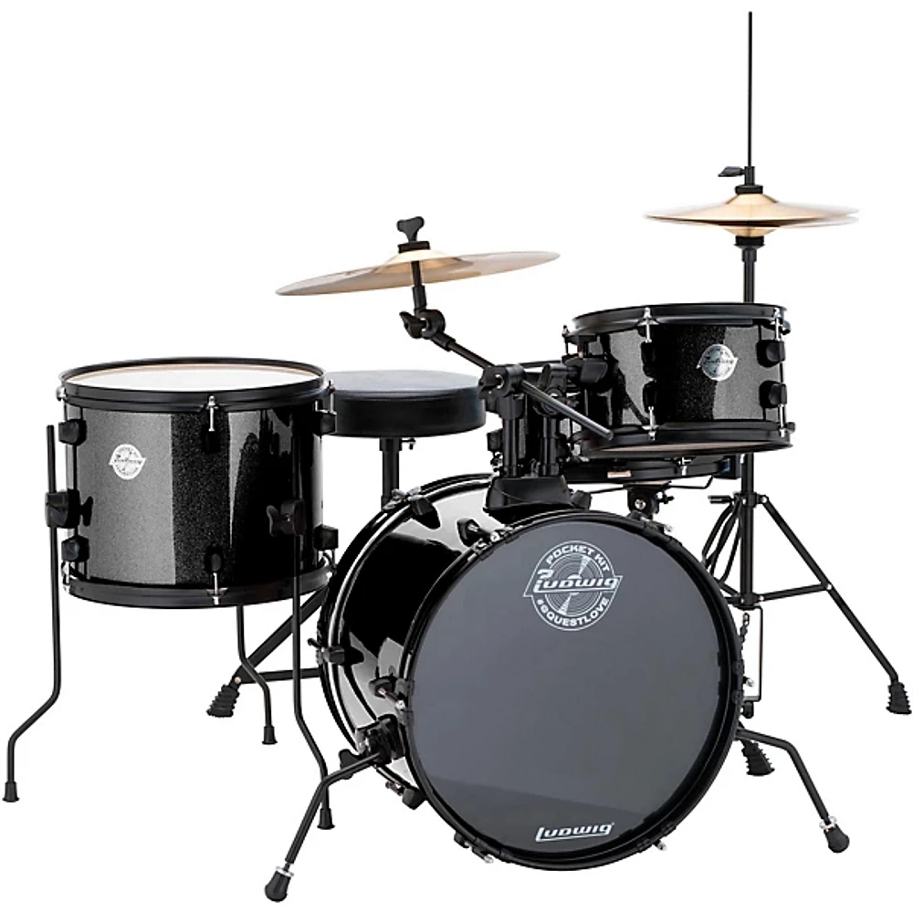 Open Box Ludwig Pocket Kit Level 1 Black Sparkle