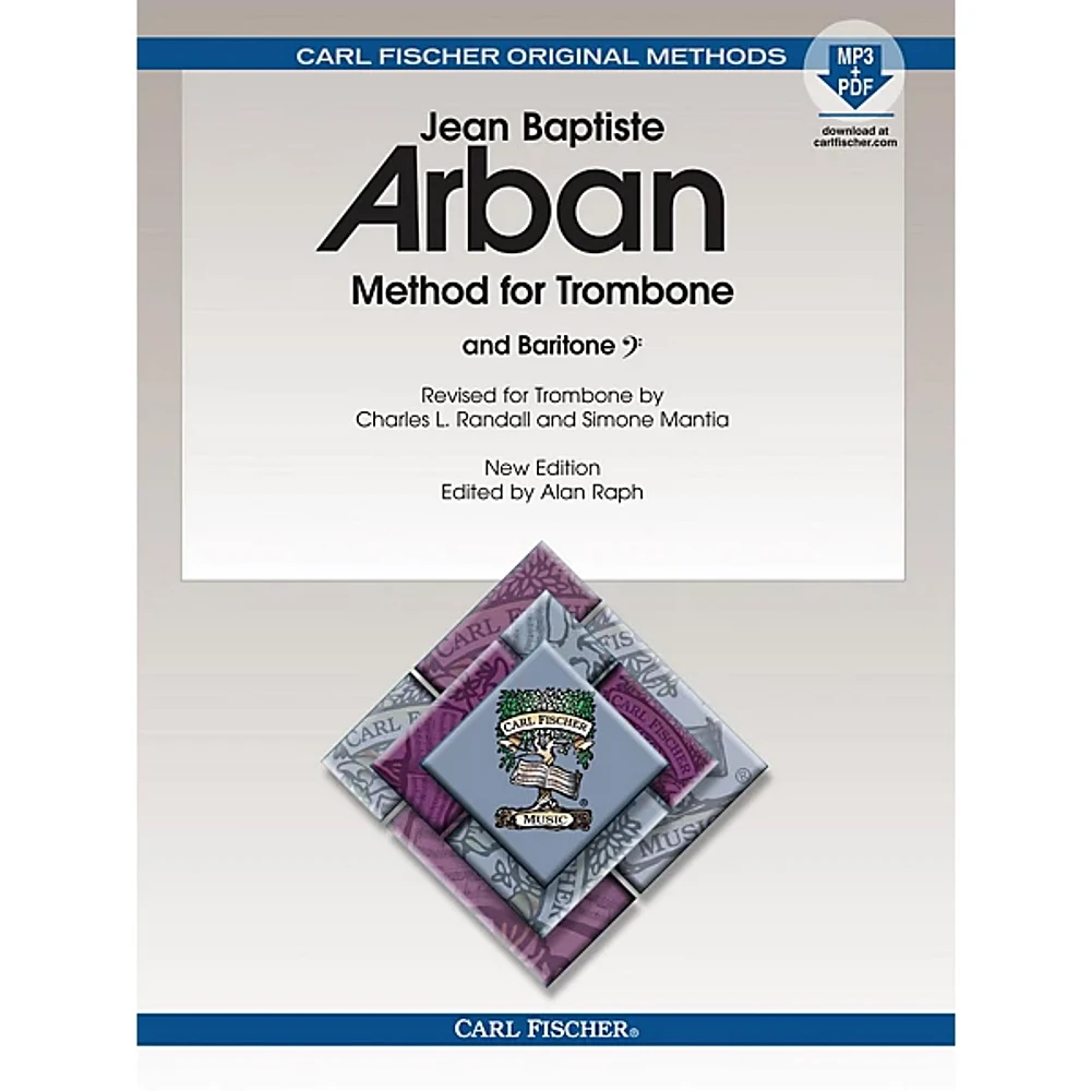 Carl Fischer Method for Trombone (and Baritone Bass Clef) Spiral-Bound Book and Download, New Edition