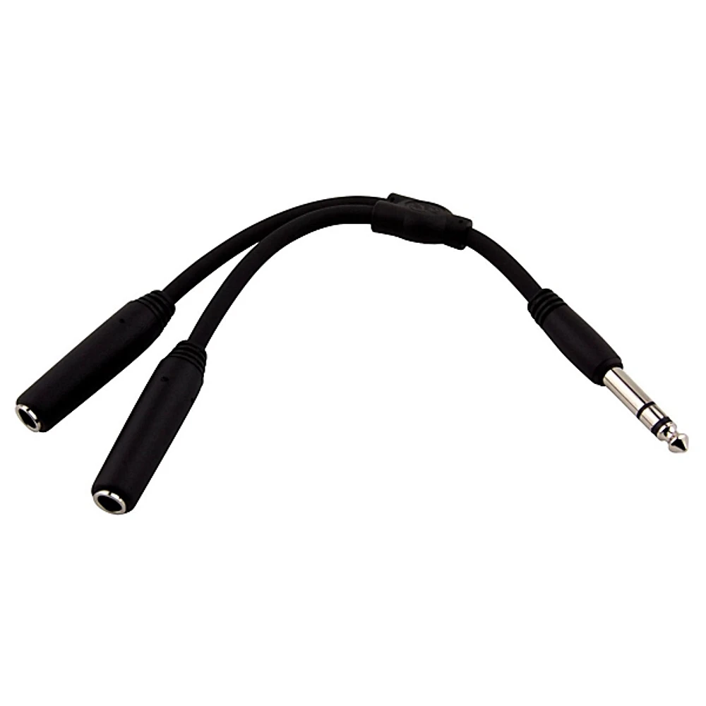 Pig Hog Y Cable Stereo 1/4"(M) to Dual Stereo 1/4"(F) 6 in.