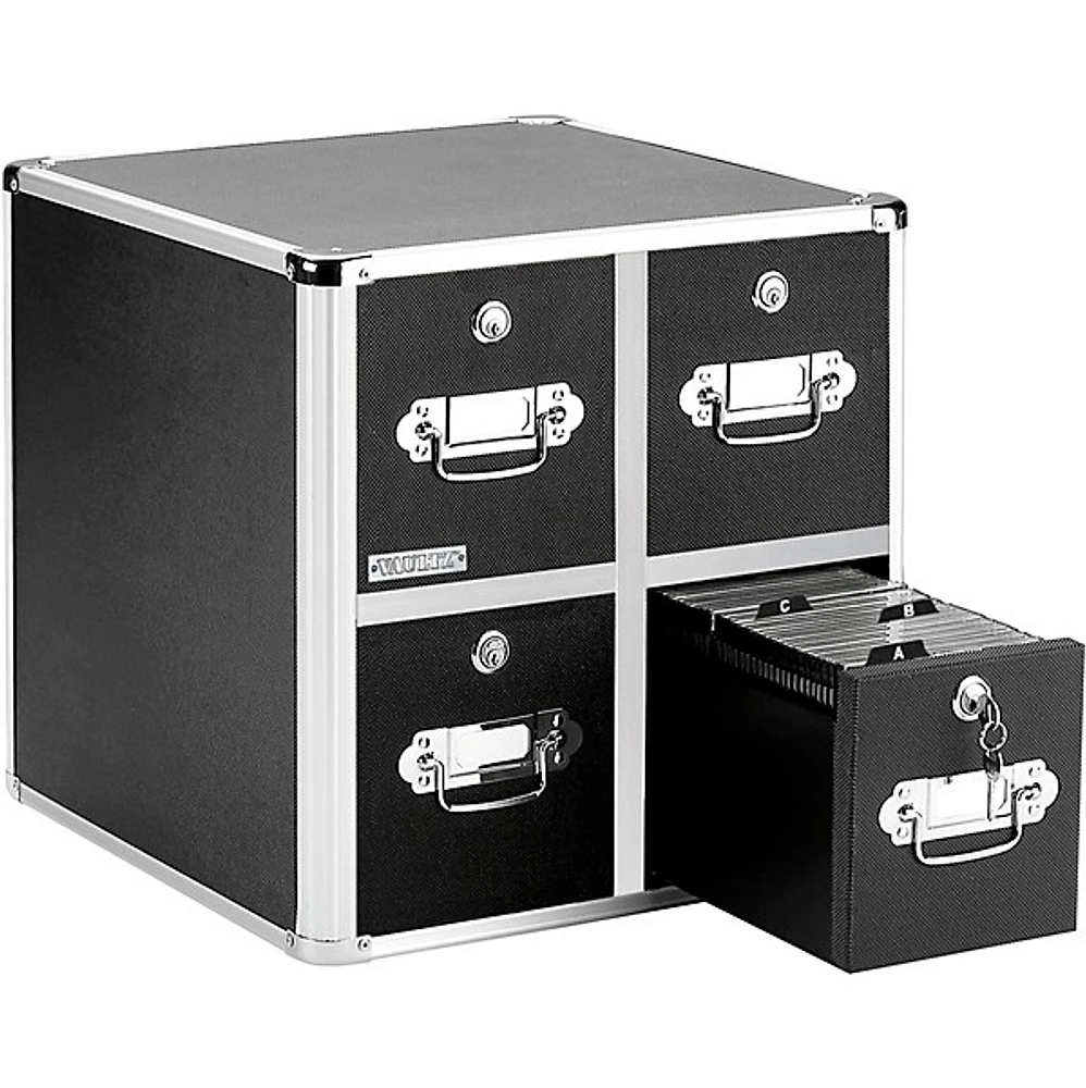 Vaultz CD Cabinet - 4 Drawer Black