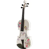 Rozanna's Violins Butterfly Dream White Glitter Series Violin Outfit 4/4