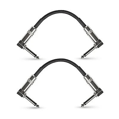 Musician's Gear Standard Instrument Patch Cable-6 in.-Black (2 Pack)