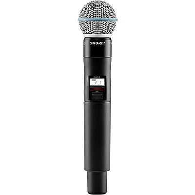 Shure QLXD2/BETA58A Wireless Handheld Microphone Transmitter With Interchangeable BETA 58A Microphone Capsule Band X52