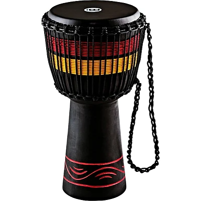 MEINL African Style Fire Rhythm Series Rope Tuned Wood Djembe 10 in. Black