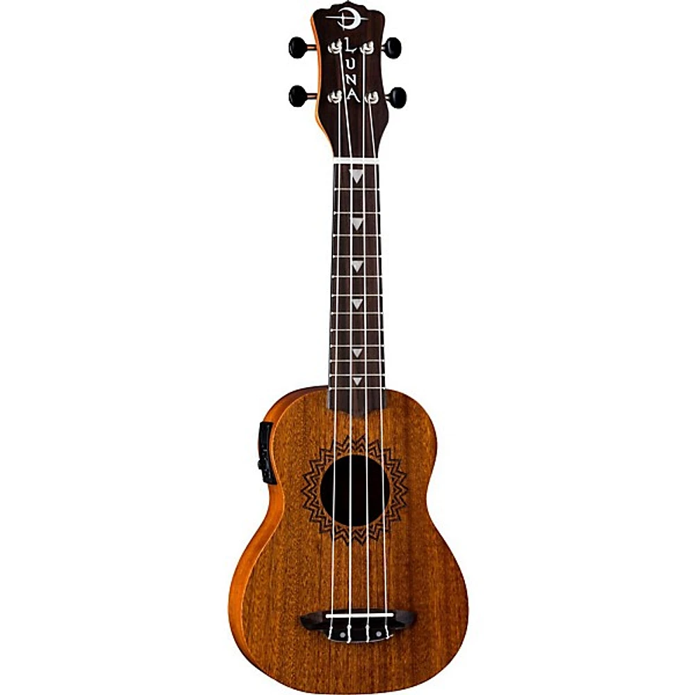 Luna Vintage Mahogany Soprano Acoustic-Electric Ukulele Satin Natural