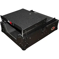 ProX XS-M12LT ATA Style Flight Road Case with Wheels and Sliding Laptop Shelf for 12 in. DJ Mixers Black