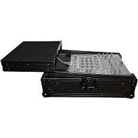 ProX XS-M12LT ATA Style Flight Road Case with Wheels and Sliding Laptop Shelf for 12 in. DJ Mixers Black