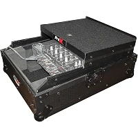 ProX XS-M12LT ATA Style Flight Road Case with Wheels and Sliding Laptop Shelf for 12 in. DJ Mixers Black