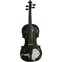 Rozanna's Violins Mystic Owl Black Glitter Series Violin Outfit 1/4