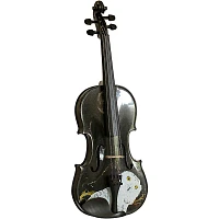 Rozanna's Violins Mystic Owl Black Glitter Series Violin Outfit 1/4
