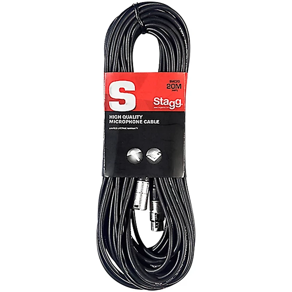 Stagg 20M/66FT Microphone Cable XLRf-XLRm 60 ft. Black