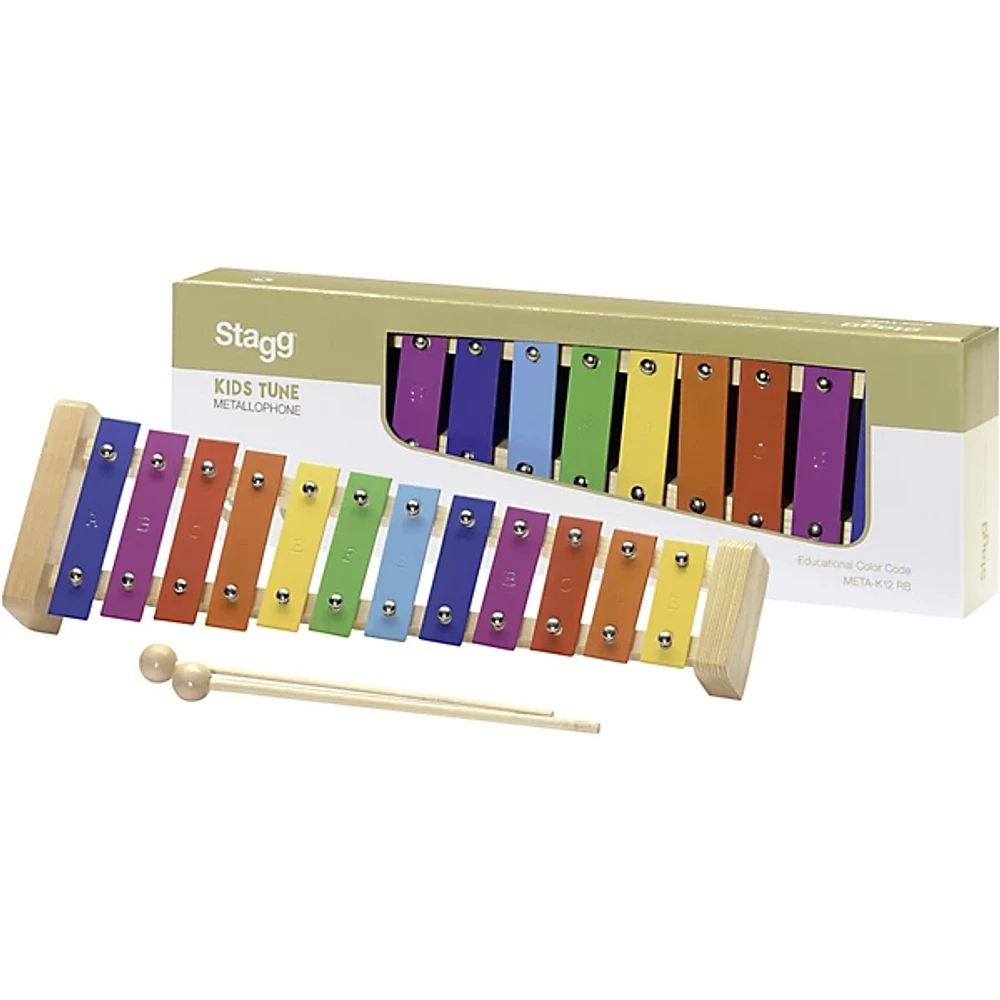 Stagg Metallophone 12 Keys (A to E) Rainbow Keys