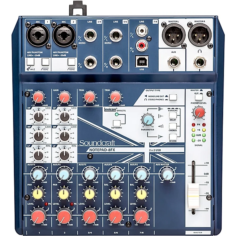 Soundcraft Notepad-8FX Small-Format 8-Channel Analog Mixer With USB I/O and Effects