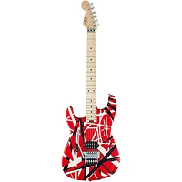 EVH Striped Series Left-Handed Electric Guitar Red, Black, and White Stripes