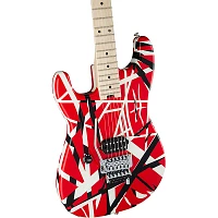 EVH Striped Series Left-Handed Electric Guitar Red, Black, and White Stripes