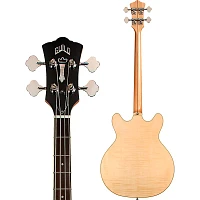 Guild Starfire Bass II Flamed Maple Short Scale Semi-Hollow Electric Bass Guitar Natural