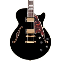 D'Angelico Excel Series SS Semi-Hollow Electric Guitar With Stopbar Tailpiece Black