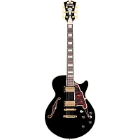 D'Angelico Excel Series SS Semi-Hollow Electric Guitar With Stopbar Tailpiece Black