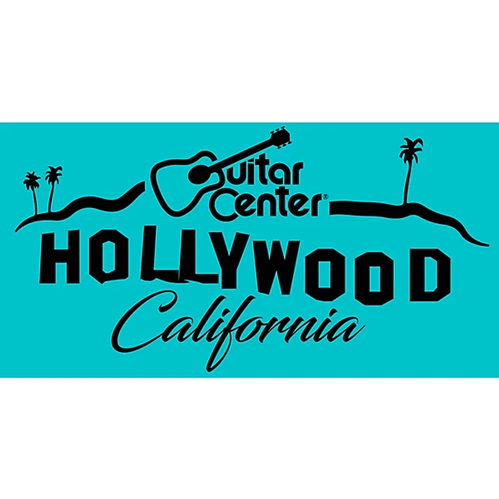 Guitar Center Hollywood Sign - Teal Color Sticker