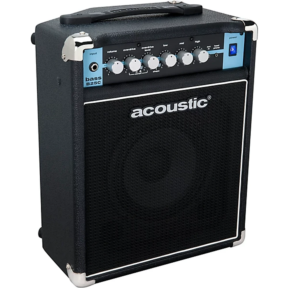 Acoustic B25C 1x8 25W Bass Combo With Tilt-Back Cab Black