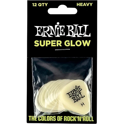 Ernie Ball Super Glow Guitar Picks Heavy 12 Pack