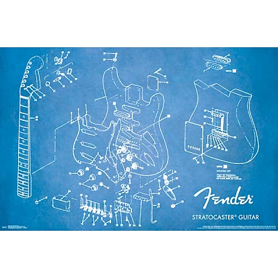 Trends International Fender - Exploded Strat Poster Standard Roll