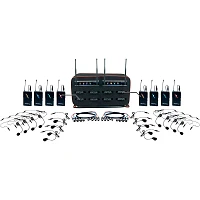 VocoPro MIB-QUAD-8B SYSTEM 8-Channel Wireless Headset/Lapel Mic-in-Bag Package, 900-927.2mHz