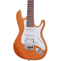 Mitchell TD100 Short-Scale Electric Guitar Orange 3-Ply White Pickguard