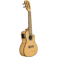 Lanikai QM-CEC Quitled Maple Concert Acoustic-Electric Ukulele Natural