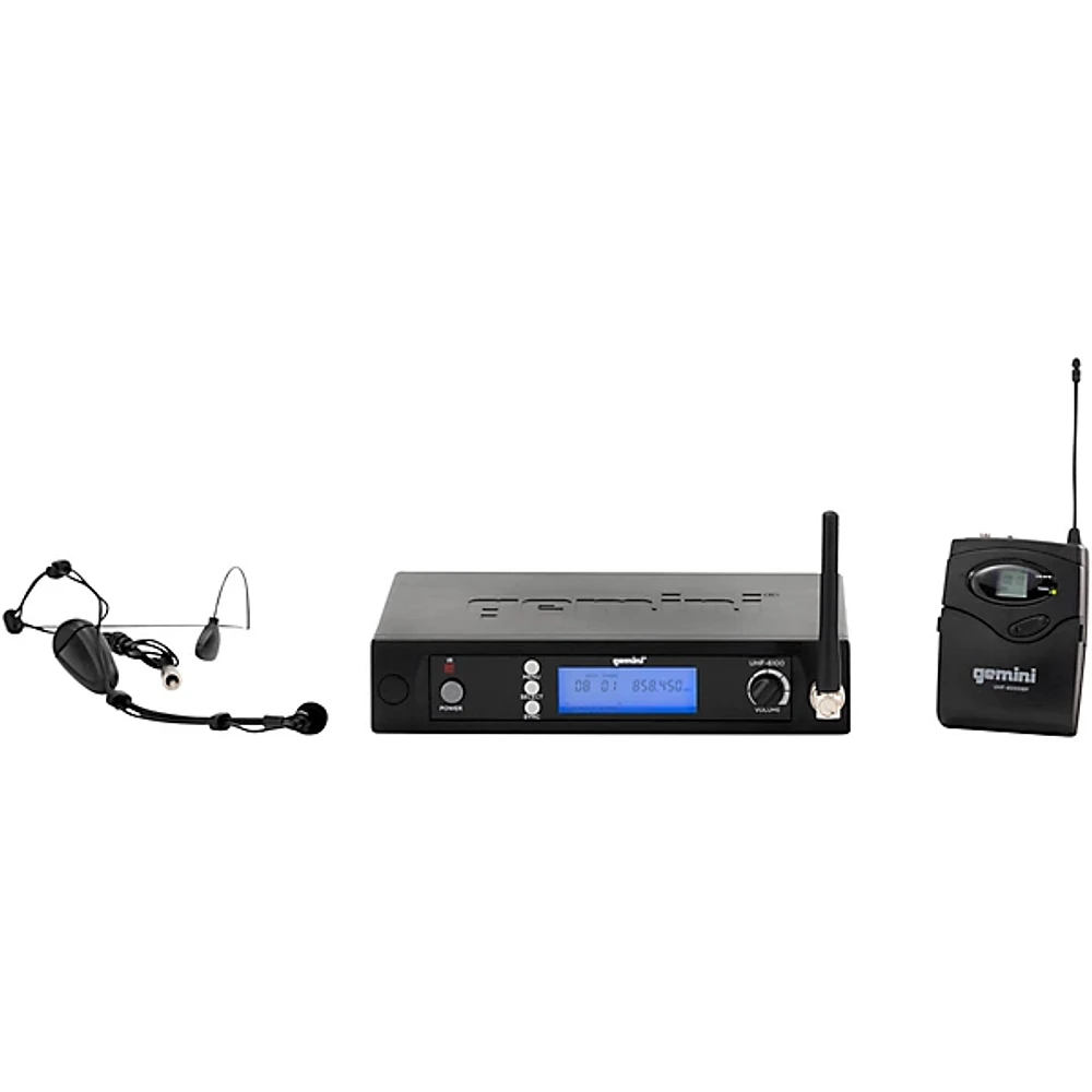 Gemini UHF-6100HL Single Headset With Detachable Lavalier System, 512-537.5mHz