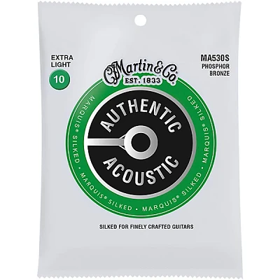 Martin MA530S Marquis Phosphor Bronze Extra-Light Authentic Acoustic Silked Guitar Strings
