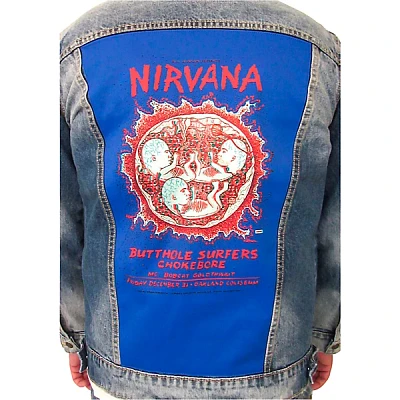 Dragonfly Clothing Nirvana - Oakland Coliseum Embryo - Mens Denim Jacket X Large
