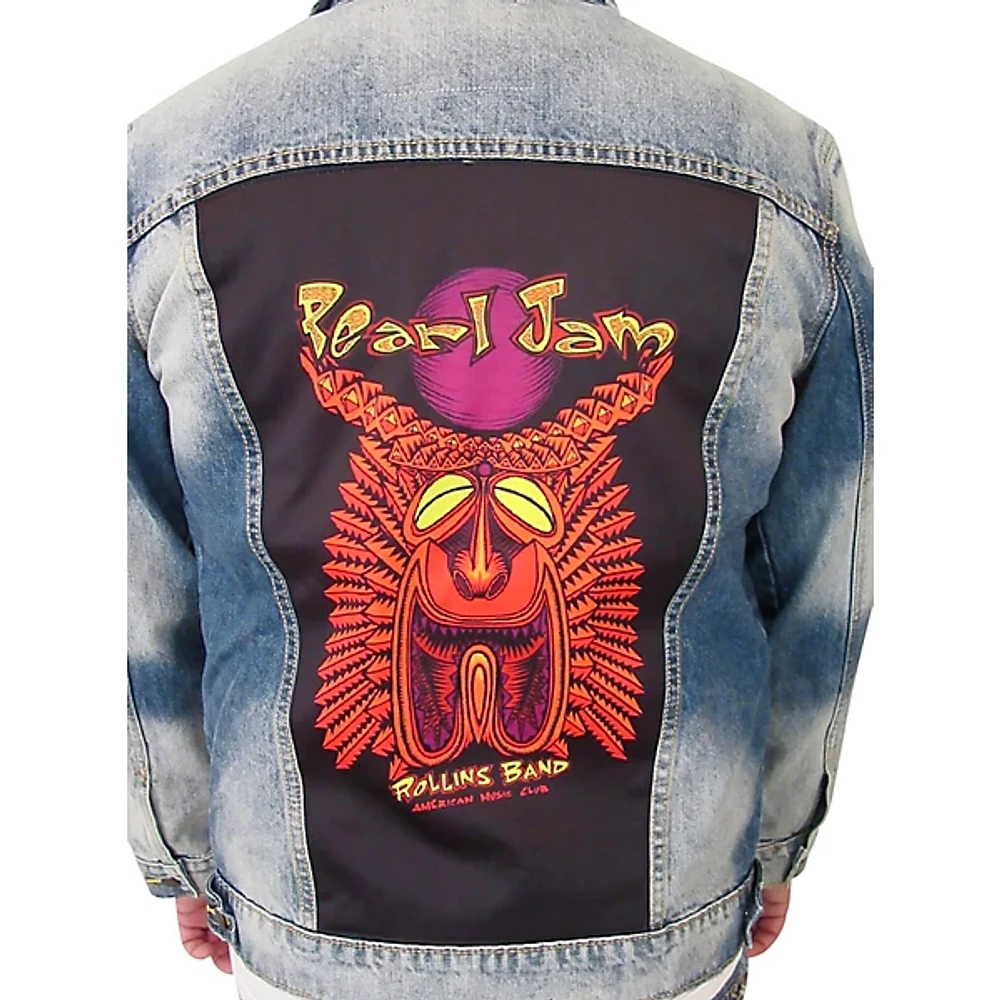 Dragonfly Clothing Pearl Jam - Tiki Torch - Womens Denim Jacket Medium