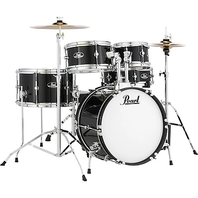 Pearl Roadshow Jr. Drum Set With Hardware and Cymbals Jet Black