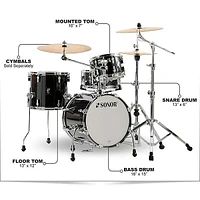 SONOR AQ2 Safari Maple 4-Piece Shell Pack Transparent Black