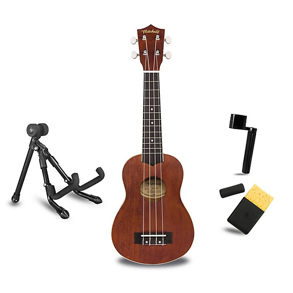 Mitchell MU40 Soprano Ukulele Deluxe Package Natural