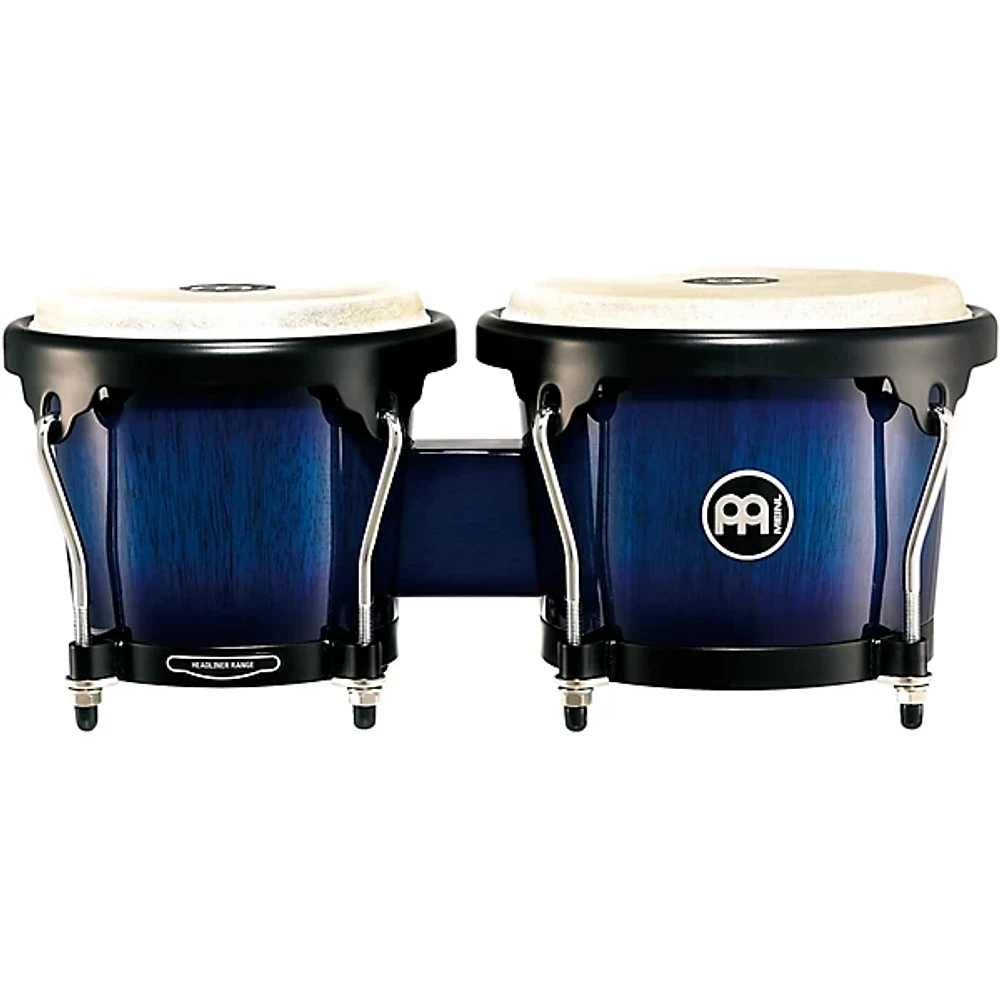 MEINL Headliner Wood Bongos With Ocean Blue Burst Finish