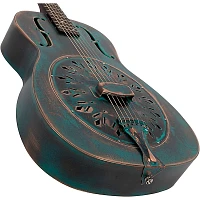 Open Box Recording King RM-997-VG Swamp Dog Metal Body Resonator Style-0 Level 1 Distressed Vintage Green