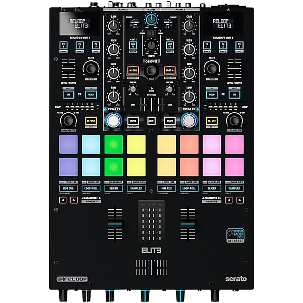 Open Box Reloop ELITE 2-Channel DVS Battle Mixer for Serato DJ Pro Level 1