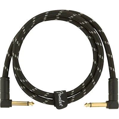 Fender Deluxe Series Angle to Angle Instrument Cable 3 ft. Black Tweed