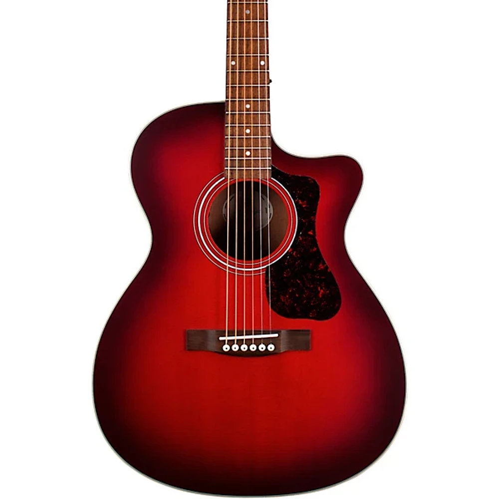 Open Box Guild OM-240CE Orchestra Acoustic-Electric Guitar Level 2 Oxblood Burst 197881092689