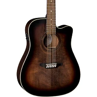 Luna Art Vintage Dreadnought Cutaway Acoustic-Electric 12-String Guitar Brown Burst