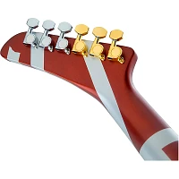 EVH Striped Series Shark Electric Guitar Burgundy with Silver Stripes