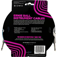 Ernie Ball Woven Straight/Straight Nickel-Plated 1/4" Instrument Cable 20 ft. Black/Blue