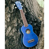 Mitchell MU45F Exotic Soprano Ukulele Flamed Maple Blue