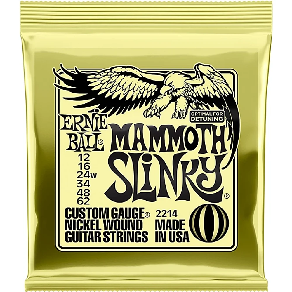 Ernie Ball Mammoth Slinky Nickel Wound Electric Guitar Strings, Gauge 12 - 62