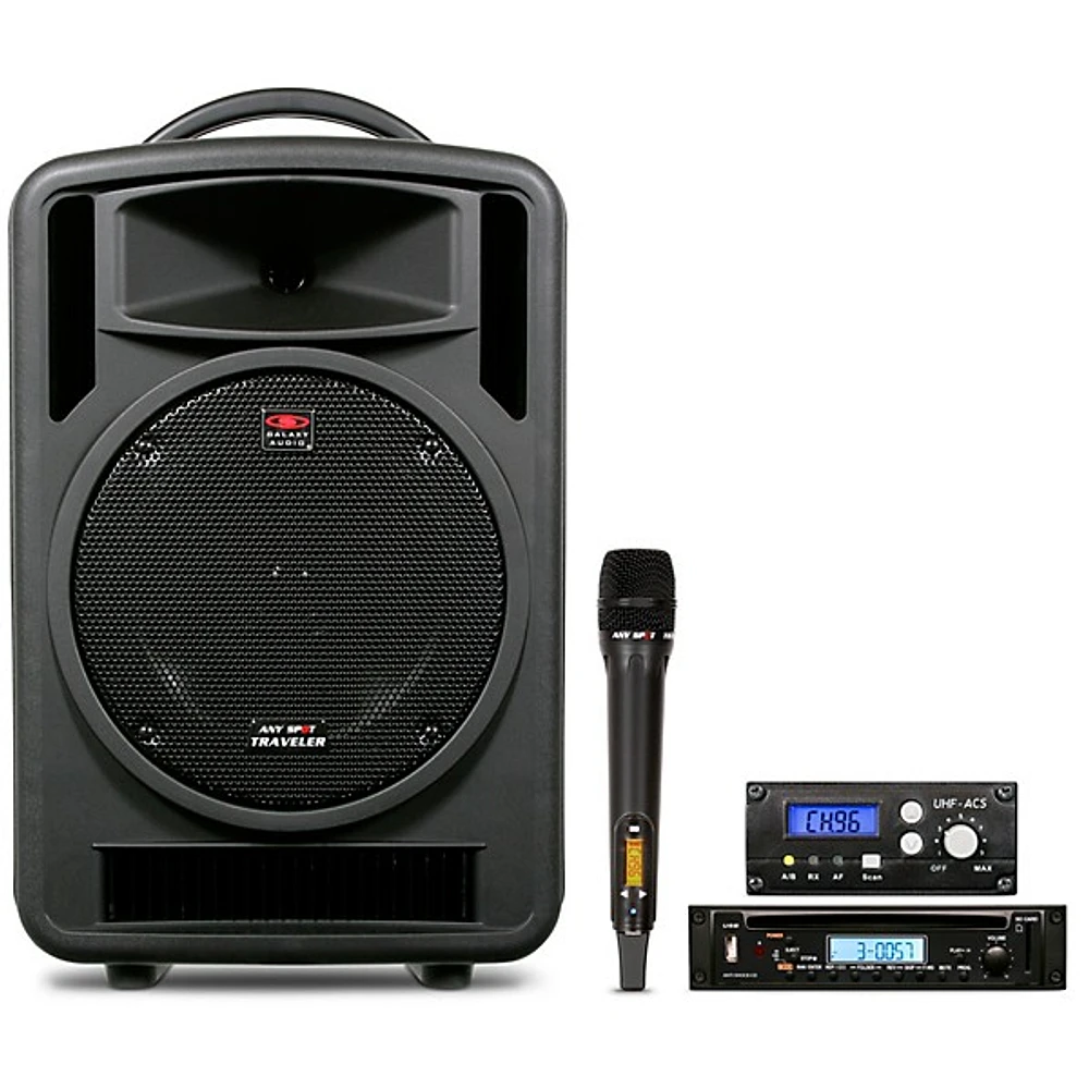 Open Box Galaxy Audio TV10-C010H000G Galaxy Audio Traveler 10 Portable PA System With CD Player, One Wireless Receiver, And One Handheld Microphone Level 1