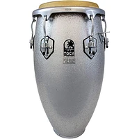 Toca Custom Deluxe Solid Fiberglass Congas 11.75 in. Silver Sparkle