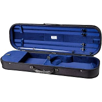 J. Winter Violin Oblong Case Greenline 4/4 Size Black Exterior, Blue Interior