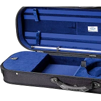 J. Winter Violin Oblong Case Greenline 4/4 Size Black Exterior, Blue Interior